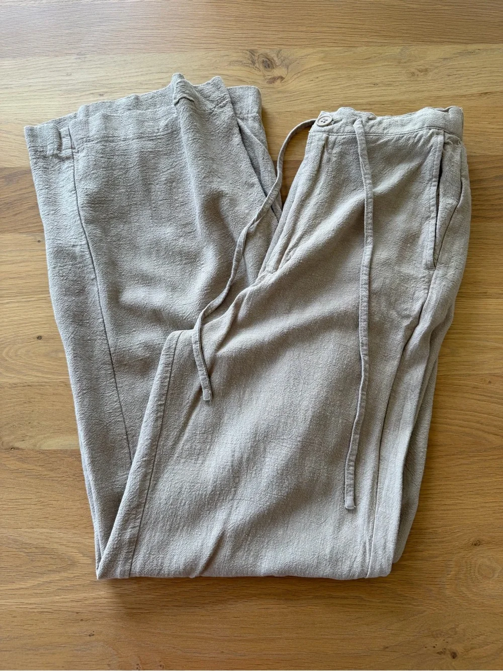 Zsupply Relaxed Drawstring Pants in Light Beige XS